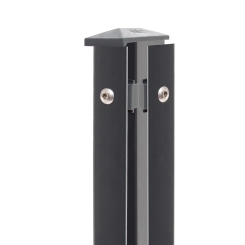 Zaunpfosten Typ 1 anthrazit RAL 7016 | 1030 | Zum Einbetonieren | Eckpfosten Rechts