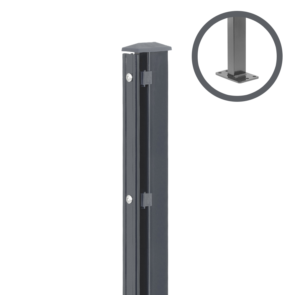  Artikelbild 1 des Artikels “Zaunpfosten P2 mit Profilleiste anthrazit RAL 7016 | 630 | Zum Aufdübeln | Standard“
